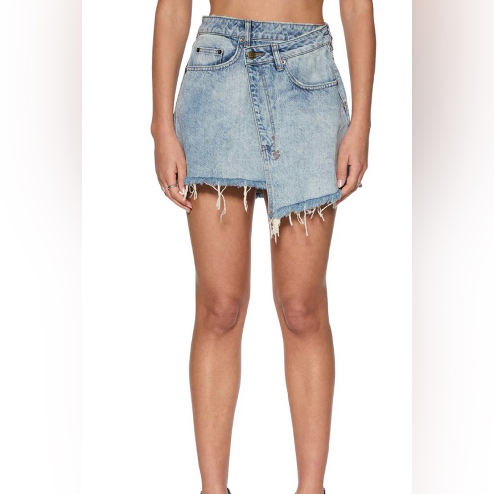 Ksubi Rap Clas Sick Asymmetric Mini Jean Skirt